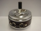 Chrome w/Brown Leather Spinner Ashtray 11cm